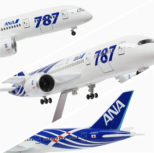 Vista 5 de 24-Hours Modelo de avión 1:130 de 18" modelo Nippon B787 con luz LED (toque o control de sonido) para decoración o regalo