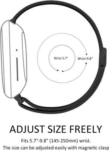 Vista 4 de Maxjoy Compatible con correas Fitbit Sense/Versa 3, correa de metal de acero inoxidable Versa3 con funda protectora compatible con reloj Fitbit