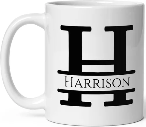 Vista 17 de Taza de café personalizada con monograma, letra inicial A personalizada para mujeres, hombres, niñas, niños, papás, mamás amigos, taza de café
