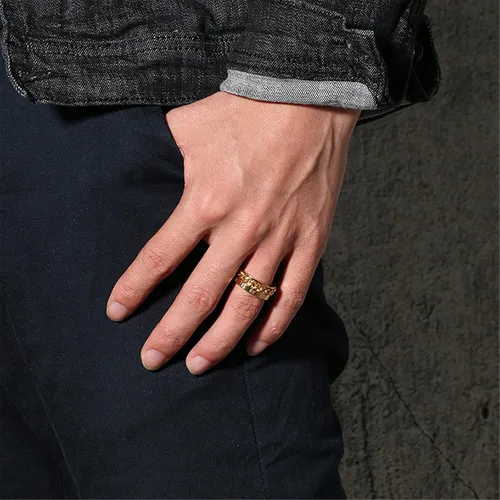 Vista 5 de liforlove Anillo giratorio de acero inoxidable con números romanos para aliviar el estrés rotación anillo para la ansiedad para hombres mujeres