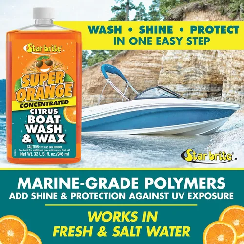 Vista 5 de STAR BRITE Jabón y cera para barcos cítricos súper naranja - Fórmula concentrada prémium para un brillo y protección definitivos