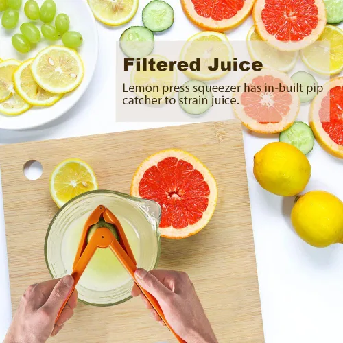 Vista 2 de Exprimidor de cítricos - Exprimidor manual de limón y naranja - Prensador de jugo sin esfuerzo - Diseño que ahorra espacio