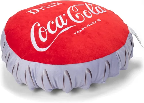 Vista 4 de Mark Feldstein & Associates Beba Coca-Cola Botella Tapa de Botella Almohada Bordada Poliéster Felpa de 16 Pulgadas