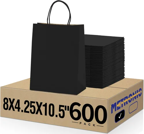 Vista 32 de METRONIC Bolsas de regalo de papel marrón de 5.25 x 3.75 x 8 pulgadas