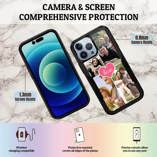 Vista 3 de Funda magnética personalizada para iPhone 13 Pro Max, personaliza tu propia imagen, texto, imagen, imagen, a prueba de golpes, funda Magsafe