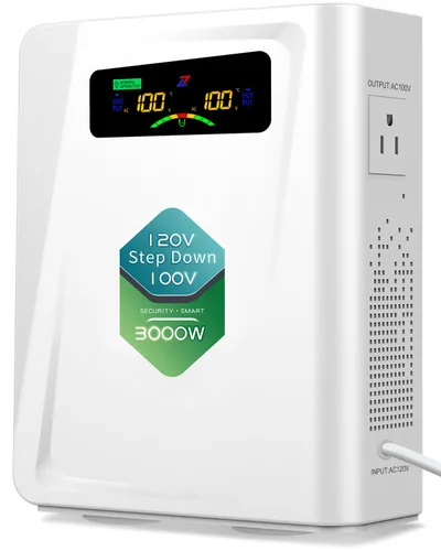 Vista 7 de ZHENGXI Transformador de reducción de 120 V a 100 V 1000 W, convertidores de voltaje de potencia, sin ruido, diez funciones de protección, usando