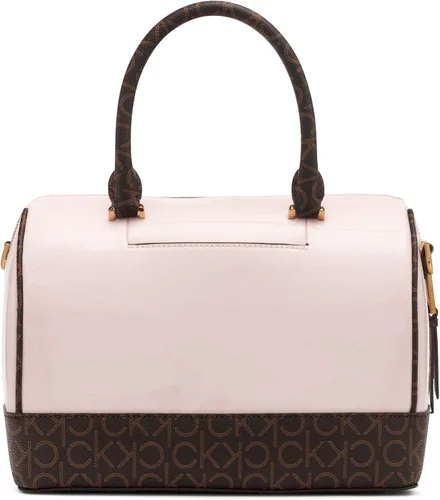 Vista 2 de Calvin Klein Ashley Barrel Satchel, cuadros negros y blancos
