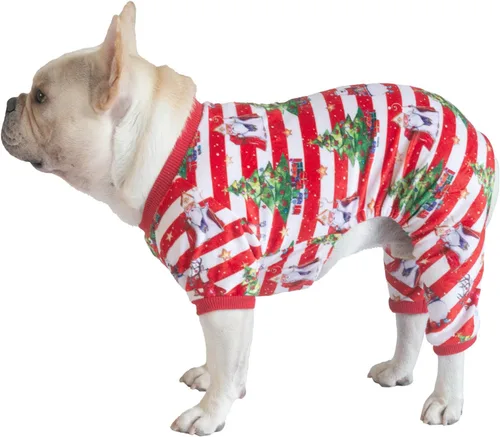 Vista 3 de CuteBone - Pijama mameluco de Navidad para perros, linda para vacaciones de invierno, P186XS