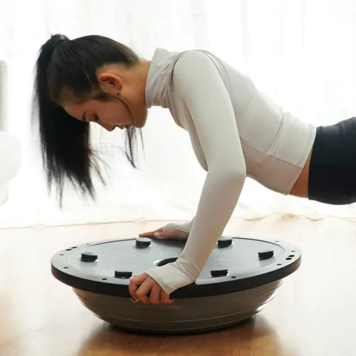 Vista 3 de Nice C Pelota de Equilibrio, Media Pelota, Pelota de Equilibrio, Entrenador de Ejercicios, con Banda de Resistencia, Yoga de Fitness y Fuerza