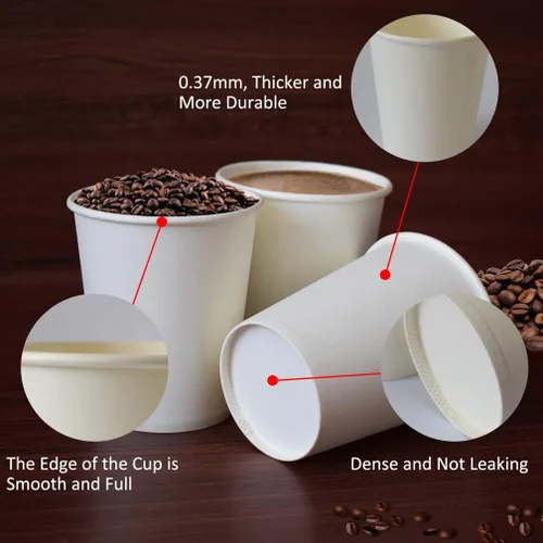 Vista 2 de Vasos de papel, paquete de 150 – Tazas de café de papel caliente y frío de 8 onzas