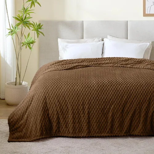 Vista 73 de BEDELITE Manta de forro polar para sofá y cama, manta decorativa de jacquard 3D de almendra, súper suave y acogedora, manta mullida cálida adecuada