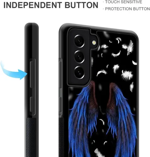 Vista 4 de ZHEGAILIAN Funda compatible con Samsung Galaxy S21 FE, diseño de patrón de policarbonato duro cubierta trasera antideslizante de absorción