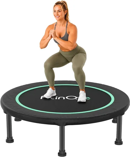 Vista 3 de FitinOne 40"/48" Foldable Mini Trampoline Load 330lbs, Portable Exercise Rebounder with Durable Bungee Band, Fitness Trampoline for Adults