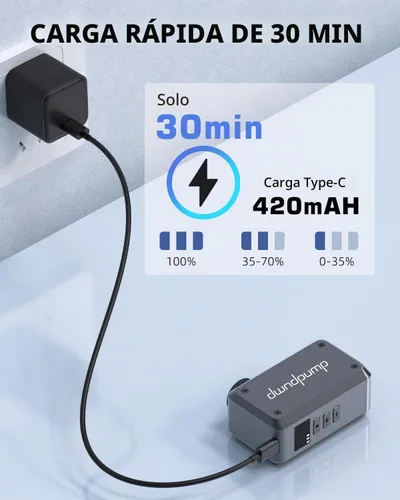 Vista 6 de dwndpump Mini bomba de bicicleta con manómetro, 120 PSI eléctrico
