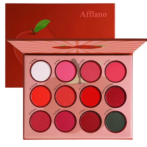 Vista 9 de Paleta de sombra de ojos rosa, 12 colores melocotón, mate y brillante, altamente pigmentada, rosa, mini paleta de sombra de ojos, cálida y natural