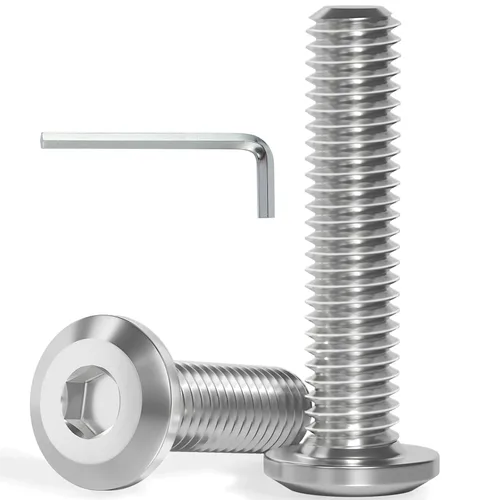 Vista 34 de VGBUY M6-1.0 x 8 mm 100 piezas Tornillos de cabeza plana con casquillo hexagonal, 304 de acero inoxidable 18-8, rosca completa, llave hexagonal