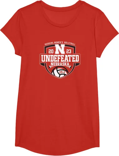 Vista 5 de Nebraska Cornhuskers Camiseta de voleibol Undefeated 2023 roja para mujer, Rojo
