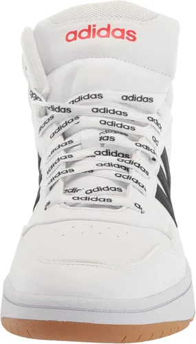 Vista 2 de adidas Hoops 3.0 Mid Tenis de baloncesto para hombre, BlancoTinta de leyendarojo vivo