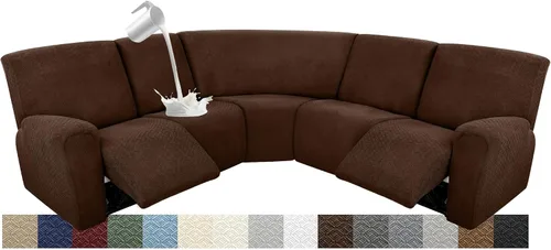 Vista 12 de Fundas para sofá modular reclinable, impermeable, en forma de L, lavable, para sofá reclinable en forma de L, súper elásticas, suaves, para esquinas