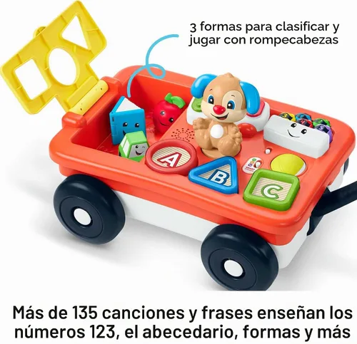 Vista 5 de Fisher-Price - Laugh & Learn Pull & Play Learning, vagón de reir y aprender, de halar y jugar, Multicolor
