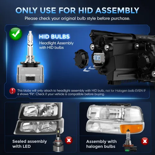 Vista 7 de D3S HID - Bombillas para faros delanteros de xenón 6000K, color blanco frío de 35 W, haz alto/bajo, repuesto 66340 42403 42302 42302C1, base