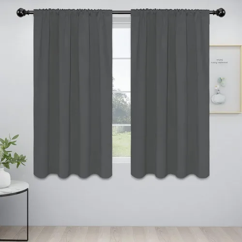 Vista 45 de Easy-Going - Cortinas opacas con bolsillo para varilla para dormitorio, cortinas de ventana para oscurecer la habitación para sala de estar