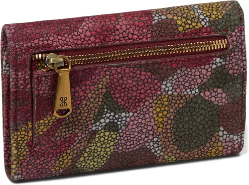 Vista 2 de HOBO Jill - Cartera triple para mujer, cierre de solapa a presión y forro de poliéster patronado, cartera compacta y práctica