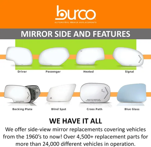 Vista 8 de Burco 4296 - Espejo de cristal plano sin calefacción, OEM # 51162755629, se adapta a Mini Cooper 2007-2015, Mini Cooper Countryman 2011, 2012, apto