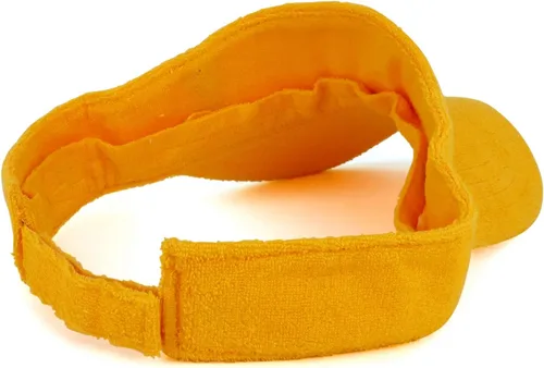 Vista 3 de Armycrew Gorra de visera solar con cierre de gancho y bucle de tela de rizo de algodón, Amarillo