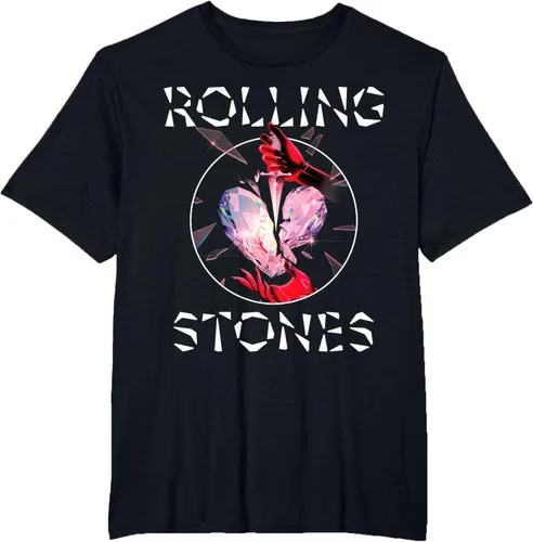 Vista 15 de Camiseta oficial de The Rolling Stones HD Prism Heart, Negro