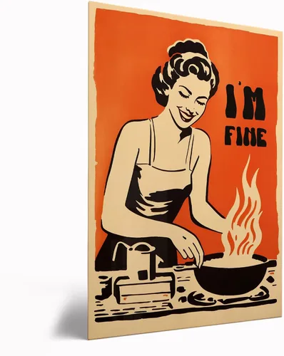 Vista 8 de Impresión retro de cocina – Divertido póster de los años 50, impresión retro de cocina, arte de pared de cocina feliz ama de casa, decoración retro