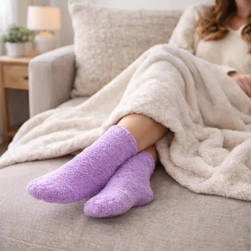 Vista 6 de Winterlace Calcetines peludos, 6 pares para mujer, cálidos, suaves, de microfibra peluda, cómodos, acogedores, paquete a granel Multicolor