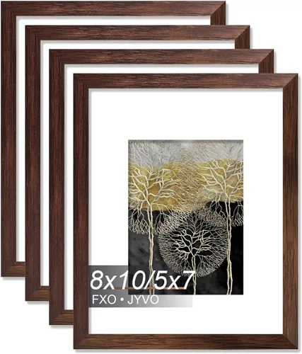 Vista 9 de Fxojyvo Marco de Fotos de 4x6, Muestra Foto de 3.5x5 con Paspartú o 4 x 6 Sin Paspartú, Liviano y de Alta Transparencia Marco de 4 por 6 para Pared