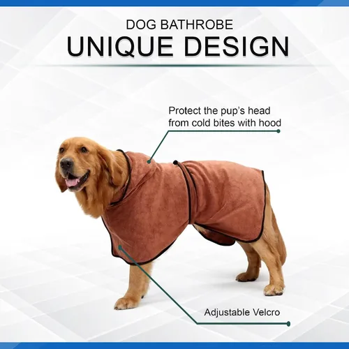 Vista 5 de Personalized Passion Bata de baño para perros – Abrigo de secado para perros súper suave – Lujosa y absorbente toalla de secado para perros