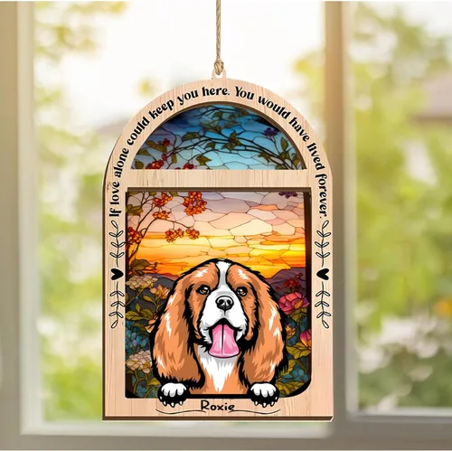 Vista 87 de LOVELYPOD Adorno de Navidad personalizado de sabueso afgano, atrapasoles con nombre, regalos de pérdida de mascotas, regalos para amantes