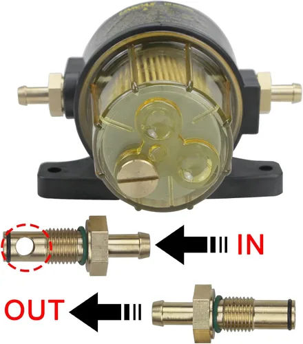 Vista 3 de UF-10K - Conjunto separador de agua con filtro de combustible compatible con motor fuera de borda marino Mercury, Yamaha, Suzuki, Tohastsu, filtro