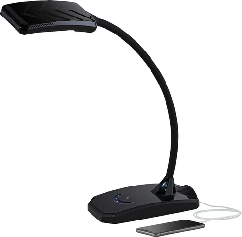 Vista 2 de 360 Lighting Ricky - Lámpara de mesa de escritorio minimalista moderna con puerto de carga USB, cuello de cisne LED, altura ajustable, 13.75