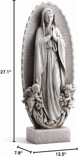 Vista 2 de Estatua de jardín de Nuestra Señora de Guadalupe de 23.5