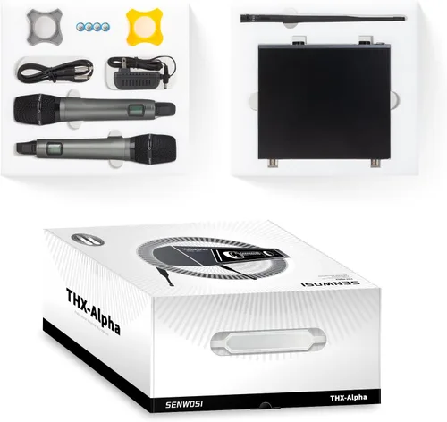 Vista 7 de Sistema de micrófono inalámbrico UHF de doble canal con escaneo automático y sincronización IR - 200 canales, rango de 400 pies, micrófonos