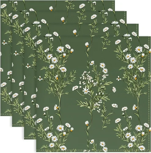 Vista 8 de Country Flower Bird - Juego de 6 servilletas de tela 100% algodón 01-flor pájaro