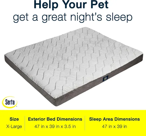 Vista 2 de Serta Cama ortopédica acolchada para perros con parte superior para mascotas - Gris pizarra (XL)