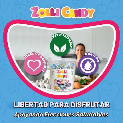 Vista 5 de Zollipops Paletas Clean Teeth, sabores tropicales, 16 onzas Surtido