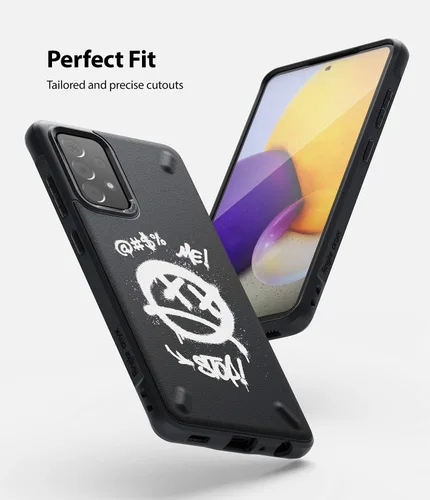 Vista 3 de Ringke Onyx Design - Funda compatible con Samsung Galaxy A72 5G, resistente y duradera, a prueba de golpes, con parte trasera de serigrafía, graffiti