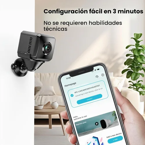 Vista 2 de VIDCASTIVE Cámara Oculta 1080P HD Mini Inalámbrica WiFi de Seguridad con Vista de Ángulo Amplio, Detección de Movimiento Humano AI