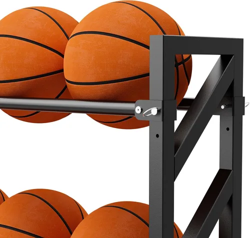 Vista 7 de Bastidores de baloncesto prémium para bolas, carrito de bolas
