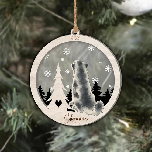 Vista 83 de Nazenti Adorno de Navidad conmemorativo personalizado, regalo personalizado de recuerdo de perro, condolencias por pérdida de mascotas, sabueso
