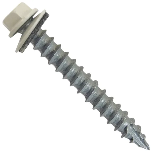 Vista 43 de TORNILLOS PARA TECHOS DE METAL #14: (250) Tornillos x 1" ABC GRIS Tornillo para techo de chapa metálica con cabeza hexagonal y arandela.