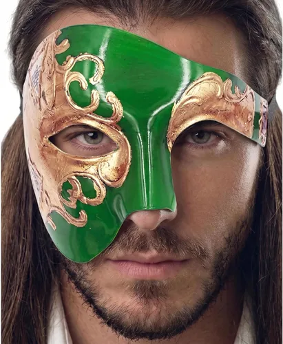 Vista 23 de Máscara de mascarada para hombre, máscara del fantasma de la ópera, máscara de baile de graduación, Mardi Gras, Haloween veneciano, media cara