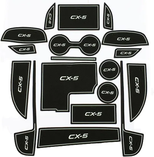 Vista 9 de Accesorios interiores personalizados, 18 piezas para Mazda CX-5 2017 2018 2019 2020 2021 2022 cubierta de consola central, almohadilla de ranura