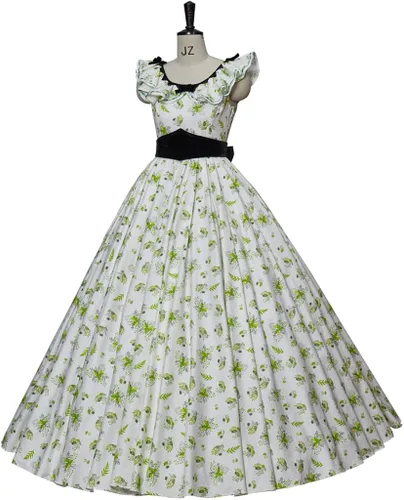 Vista 2 de Gone with The Wind Scarlett Ohara - Disfraz de barbacoa vestido de guerra civil vestido de bella del sur vestido de baile para mujeres y adultos